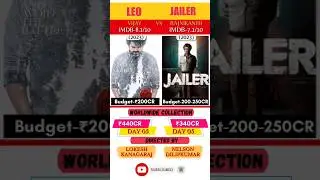 Leo vs Jailer five days worldwide collection #leo #jailer #thalapathy #boxofficecollection