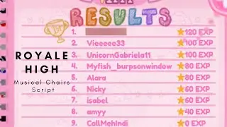 Royale High Musical Chairs script 2023