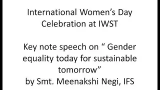 Key note speech on 