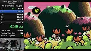 [WR] Yoshi's Island Warpless in 1:40:38