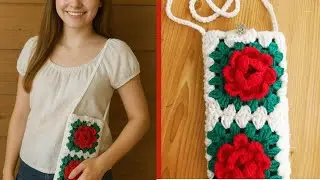 Простая вязаная крючком сумочка с цветком | Мастер-класс по красивому кошельку в стиле &laquo;бабушкин ...