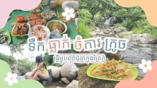មកបុកល្ហុងញ៉ាំនៅក្នុងព្រៃភ្នំ | ទឹកធ្លាក់ចំការក្រូច #cambodiatrip #nature