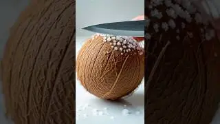 Frozen Coconut Cutting ASMR, Crunchy Coconut Sound #ASMR #FrozenCoconut #CoconutASMR #Satisfying