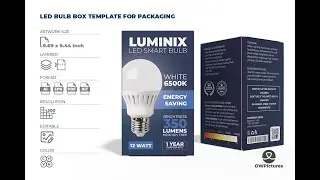 LED Bulb Box Template for Packaging