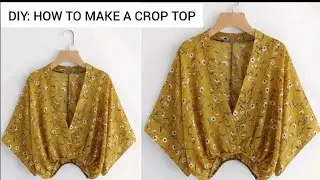 Very Easy Bubu Crop Top Cutting And Sewing With Less Fabric ( how to sew a crop for beginners)