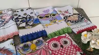 #1-Finalizando minhas encomendas de panos de prato/ Barradinhos. 🌺😍💓