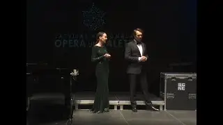 Dzīvā skatuve Ogrē - LNOB solists M. Čuļpajevs un viesmāksliniece V. Pakalniece.