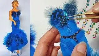 How to make a blue feather party dress [blue 4/5]
