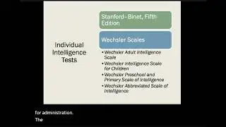 Lecture 9 Intelligence Testing
