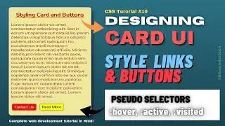 CSS Card Design: Styling links & buttons with pseudo-selectors - Learn Web Developement #30