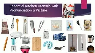Essential Kitchen Utensils with Pronunciation & Picture /Kitchen Tools /Learn English Vocabulary