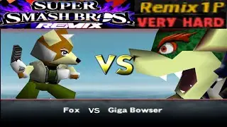 Smash Remix HD Textures Gameplay- Remix 1p Mode Fox (Very Hard)