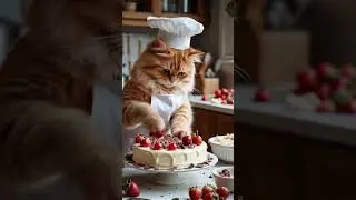 cat makes strawberry cake #cat #music #funny #cute #haveitoldyoulatelythatiloveyou #song #baby