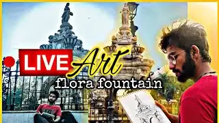 live art of flora fountain | Street art | mumbai | Live Drawing | தமிழில்.
