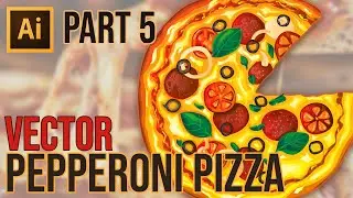 Adobe Illustrator Tutorial | How to Draw Pepperoni Pizza Vector Part 5