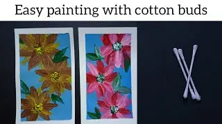 Paint using cotton buds | easy painting with ear bud | creative painting techniques
