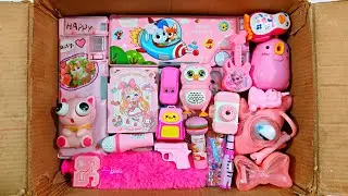 Unboxing Cute🥰 Pink Stationery📚, Jumbo Pen, Princess Notebook, Sharpener, Eraser, Table Lamp, Pouch