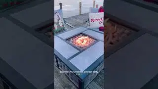 Fire, frost, and festive vibes! ❄️🔥#abbapatio #firepit