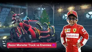 Razor Monster Truck vs Enemies 😈 :  Full Destruction Gameplay