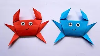 Cara Membuat Origami Kepiting Lucu | Ide Kreatif | Easy Paper Crab