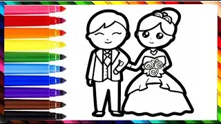 How To Draw Bride, Drawing, Coloring and Painting For Kids & Toddlers_ Arji TV