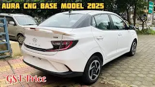 Hyundai Aura S CNG Base Model 2025 New Features New GST Price Discount Offer All Detailed Review