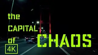 ASMR Istanbul Night Scenic 4K Drive: City Traffic Sounds & Synthwave Music Ambience