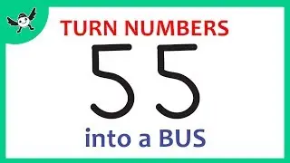 How To Turn Numbers &ldquo;55&rdquo; into a Cartoon BUS &ndash; Learn Drawing Art on Paper for Kids ✔