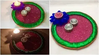 Simple aarti thali decoration ideas for Diwali Festival /Navarathri pooja thali decoration ideas