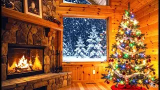 Winter Night Ambience ❄️ Soft Piano Music & Fireplace Sounds for Deep Focus, Relaxation & Sleep