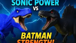 ⚔️ Speed vs Power! Sonic T-Rex vs Batman Spinosaurus Battle Royale | Jurassic World Evolution 2