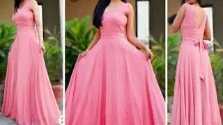 how to make floor length gown cutting and stitching
