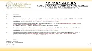 29 JANUARI 2026 - OPENBARE VERGADERING VAN DE NATIONALE ASSEMBLEE