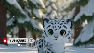 Snow Leopard Cub's First Snow Day Adventure
