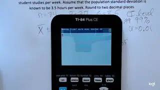 Confidence Interval for Mu - Sigma Known Example