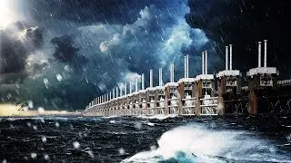 The Eighth Wonder of the World. Storm Surge Barrier 'Neeltje Jans' in the Netherlands.