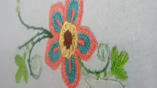 Attractive SikalWork And Blanket Stitch Flower For Tablecloth, Custioncovers #embroiderydesign #art