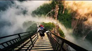 1000-Foot Cliff Walk | Most Dangerous Path in China | Scary 4K Skywalk | China Nature Walking Tour