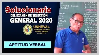 ✅Solucionario de Aptitud Verbal   UNHEVAL 2020