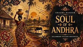 Indian Village Life in Kalamkari Art Style 🇮🇳 | Beautiful Andhra Rural Aesthetic | Graama Naadam