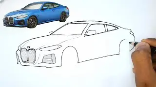 How To Draw a BMW 4 SERIES Car | 1 Pencil ! 😱