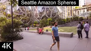 Seattle Wa🇺🇸 Amazon Spheres 4K Walk Tour 2021