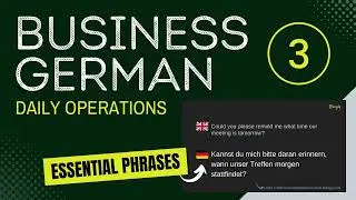 3. Daily Operations - Business German - Essential Phrases