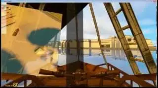 Gmod Battleship (Huge) with a small pirate ship