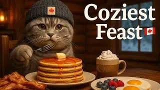 Chubby Cat Tries Canada&rsquo;s Coziest Feast 🇨🇦 ASMR Cat Mukbang 