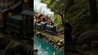 A TinyWorld Comes Alive🚂✨|Train#TinyWorld #MiniatureVillage #AIStory #RelaxingVideo #SteamTrain