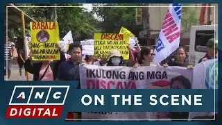 WATCH: Protesters gather outside Discaya-owned St. Gerrard Construction building in Pasig City | ANC