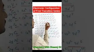 Electronic Configuration of first Transition Series | Chemistry Class 12 #shorts #chemistry #class12