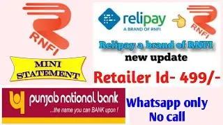 Rnfi Relipay aeps portal new update| punjab national bank mini statment live in AePS |