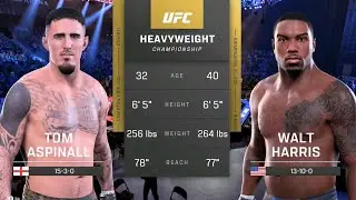 Tom Aspinall vs Walt Harris FULL FIGHT | UFC 5 AI Simulation (CPU vs CPU)